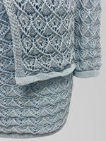 Костюм Luna style вязаный однотонный из кофточки на пуговицах и короткой юбки