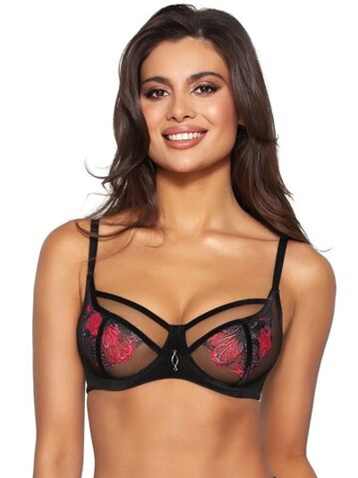 Бюстгальтер Herrera с мягкой чашкой +size из сетки (Размер: 75L) (Цвет: черный)