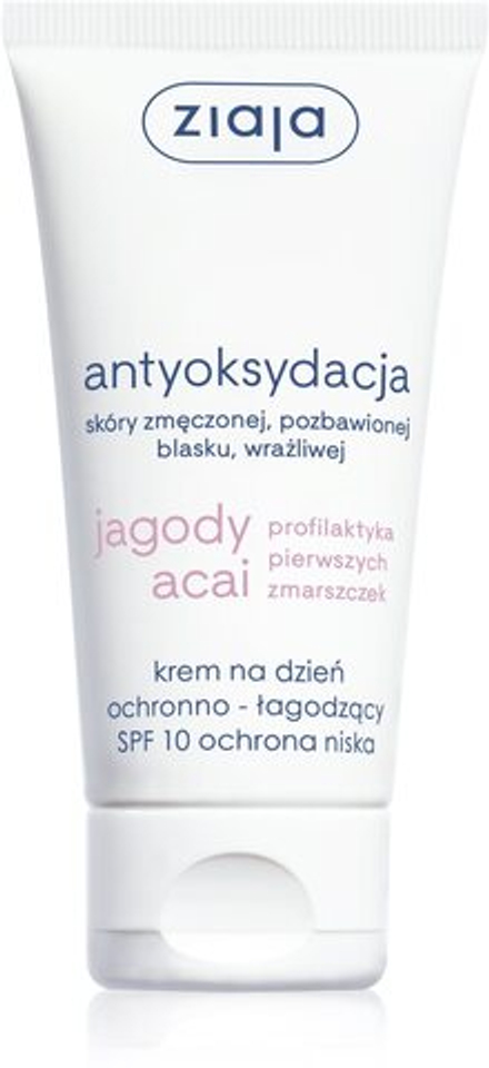 Ziaja Jagody Acai - защитный и успокаивающий дневной крем SPF 10 /   50  ml  / GTIN 5901887038269