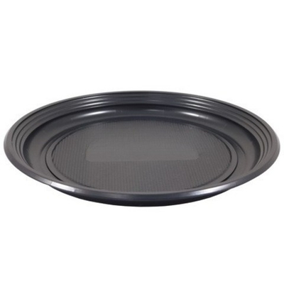 Тарелка D205 (1-секц.) ПС черная (50/2100 шт.) Чайковский пластик