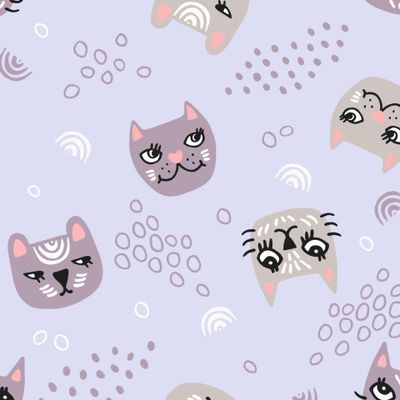 Buy lilac fabric Cats