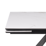 Керамический стол Woodville Ноттингем 160(220)х90х79 белый мрамор, черный