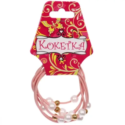 Резинки для волос 2шт «Грация», бусинки, микс 6цветов, d-5,5см