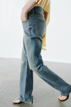 ZARA ДЖИНСЫ ZW SLIM СО СРЕДНЕЙ ПОСАДКОЙ, ВЫЦВЕТШИЙ СИНИЙ