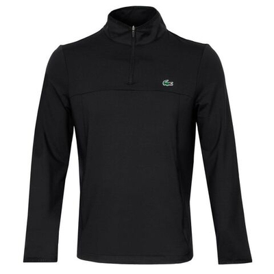 Мужская теннисная кофта Lacoste Men's SPORT Stretch Zippered Collar Sweatshirt - black