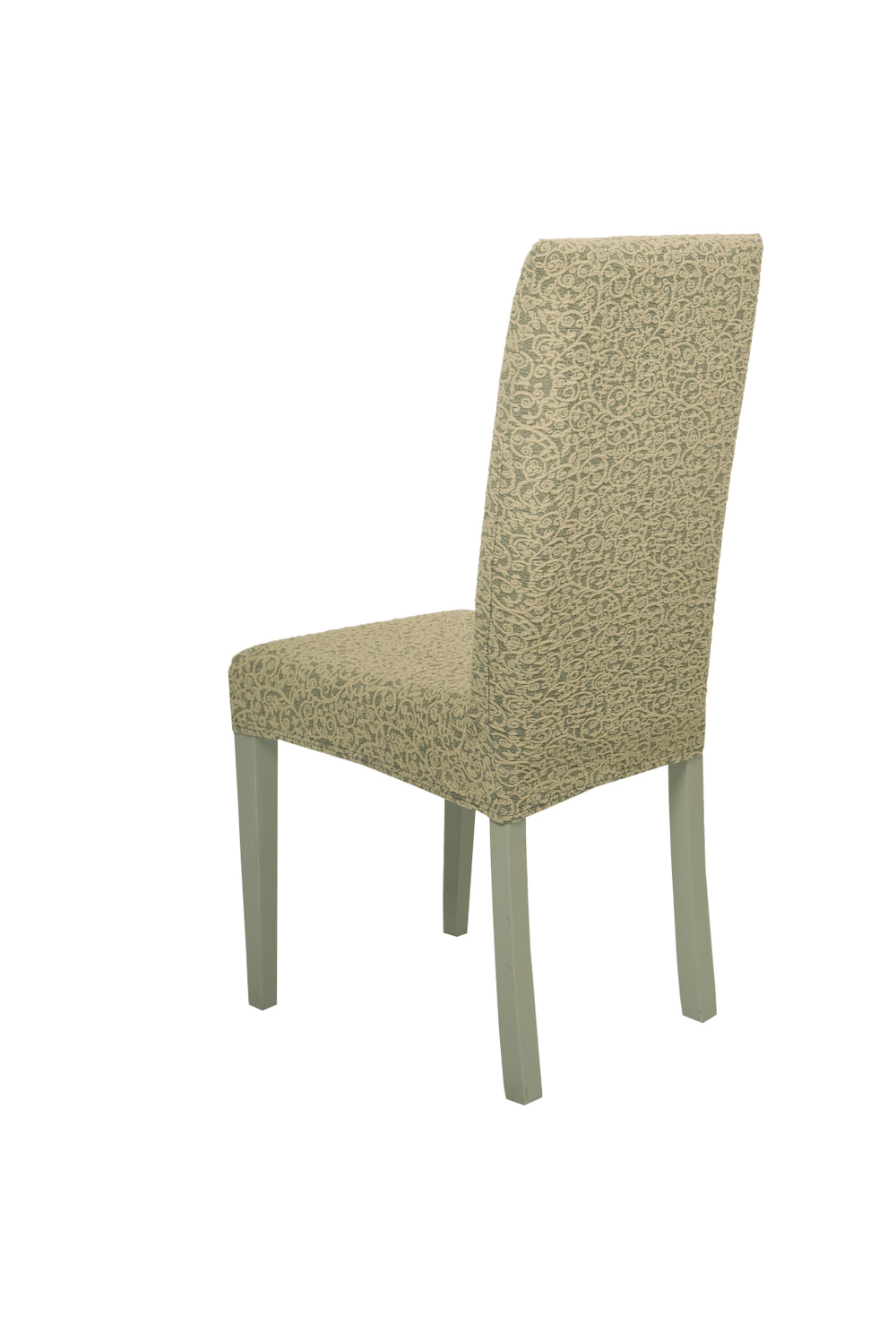 Чехол на стул без оборки Жаккард, цвет Бежевый, Набор 2 шт.