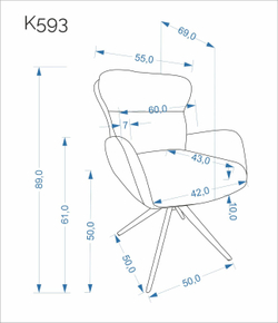 Стул HALMAR K593 серый/черный, поворотный