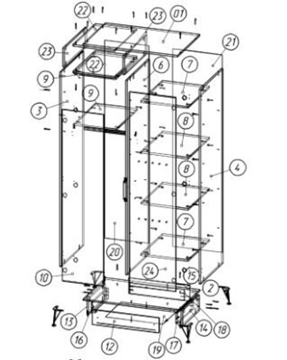 Шкаф 2-х сворчатый Александрия №22
