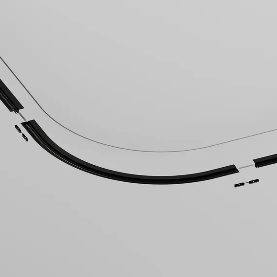 Коннектор радиусный D900 встраиваемый под ГКЛ 9,5мм Levity черный Technical tra184-r900-12b