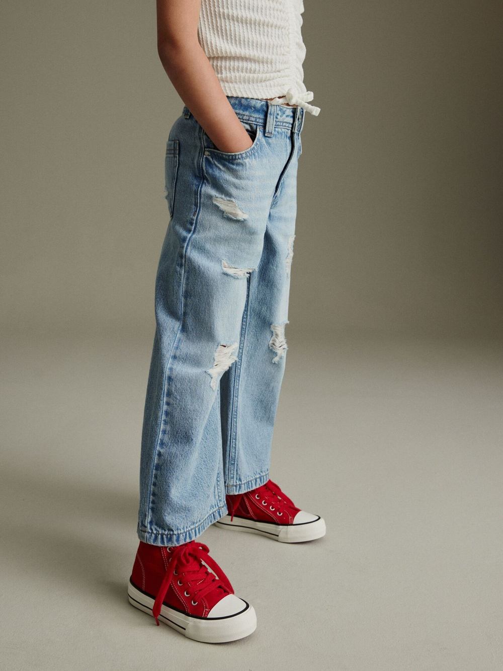 Джинсы широкие для девочки Next N63-551, Голубой