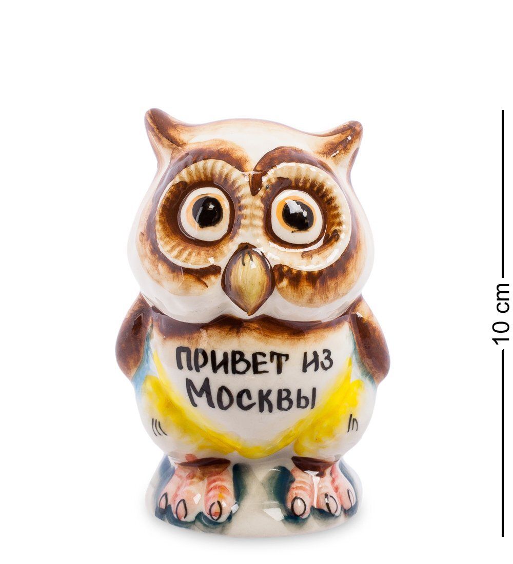 ГЛ- 382 Фигурка «Сова» ср. цв. (Гжельский фарфор)