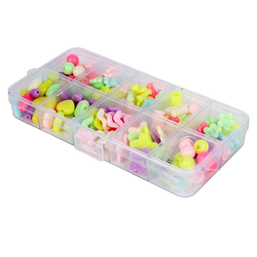 Набор украшений для девочек, в наборе бусины, браслет 13х6,5 см, коробка с-31245