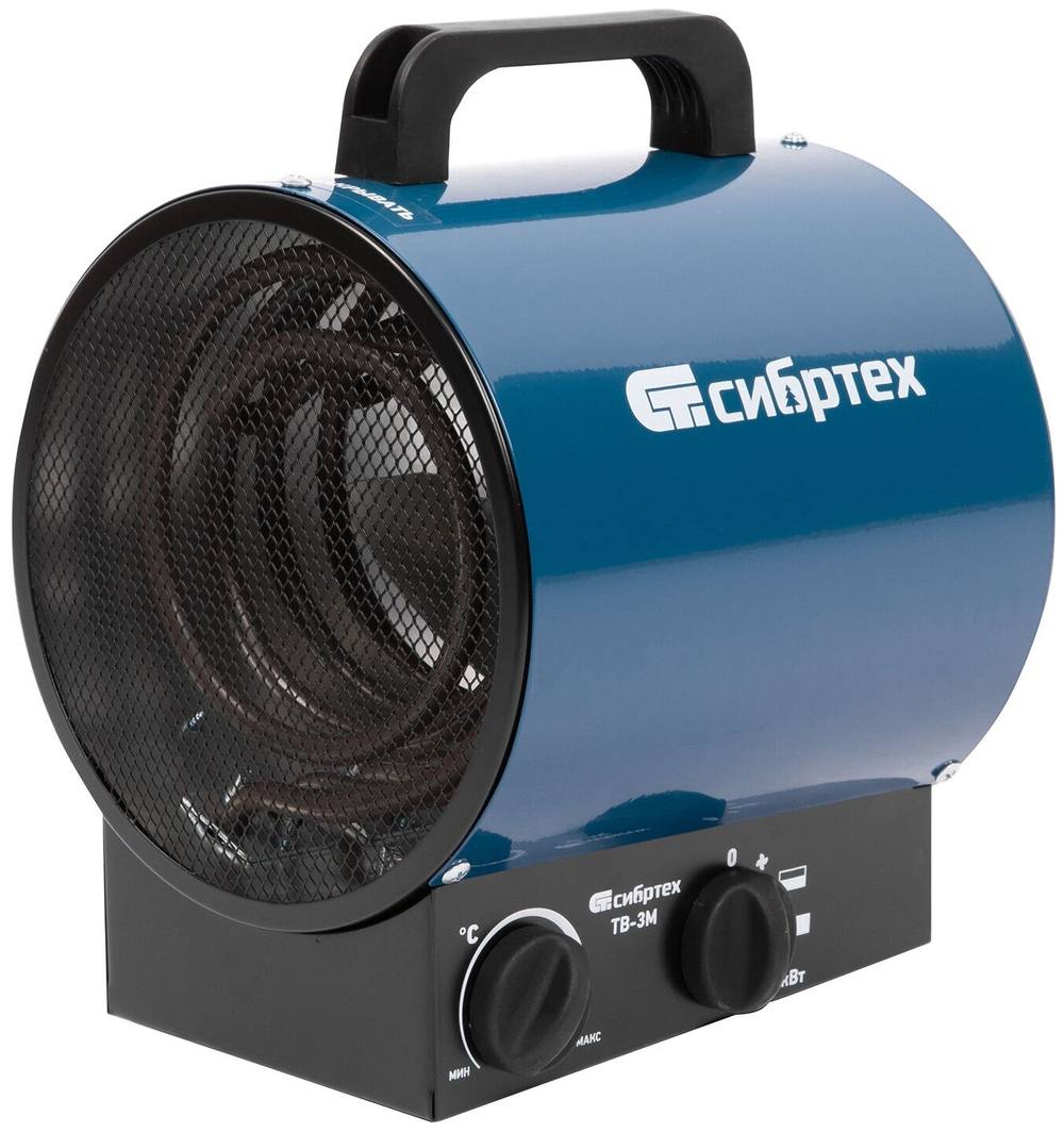 Тепловая пушка ТВ-3М (тепловентилятор), 230 В, 3 режима: вентилятор/1500 Вт /3000 Вт СибрТех [96437]