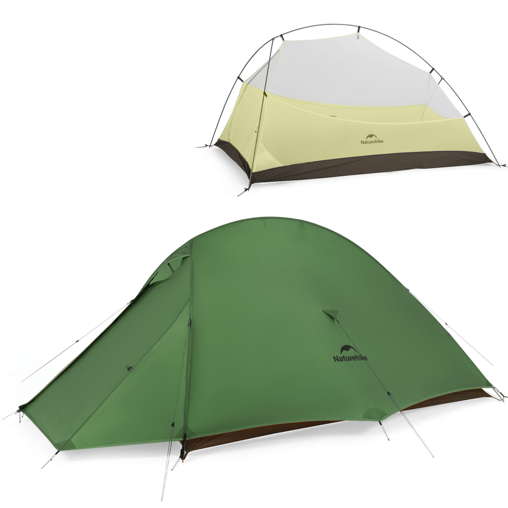 Палатка Naturehike Cloud Up Pro Si 2-местная, алюминиевый каркас, зеленая, артикул CNK2350WS020-2FGR