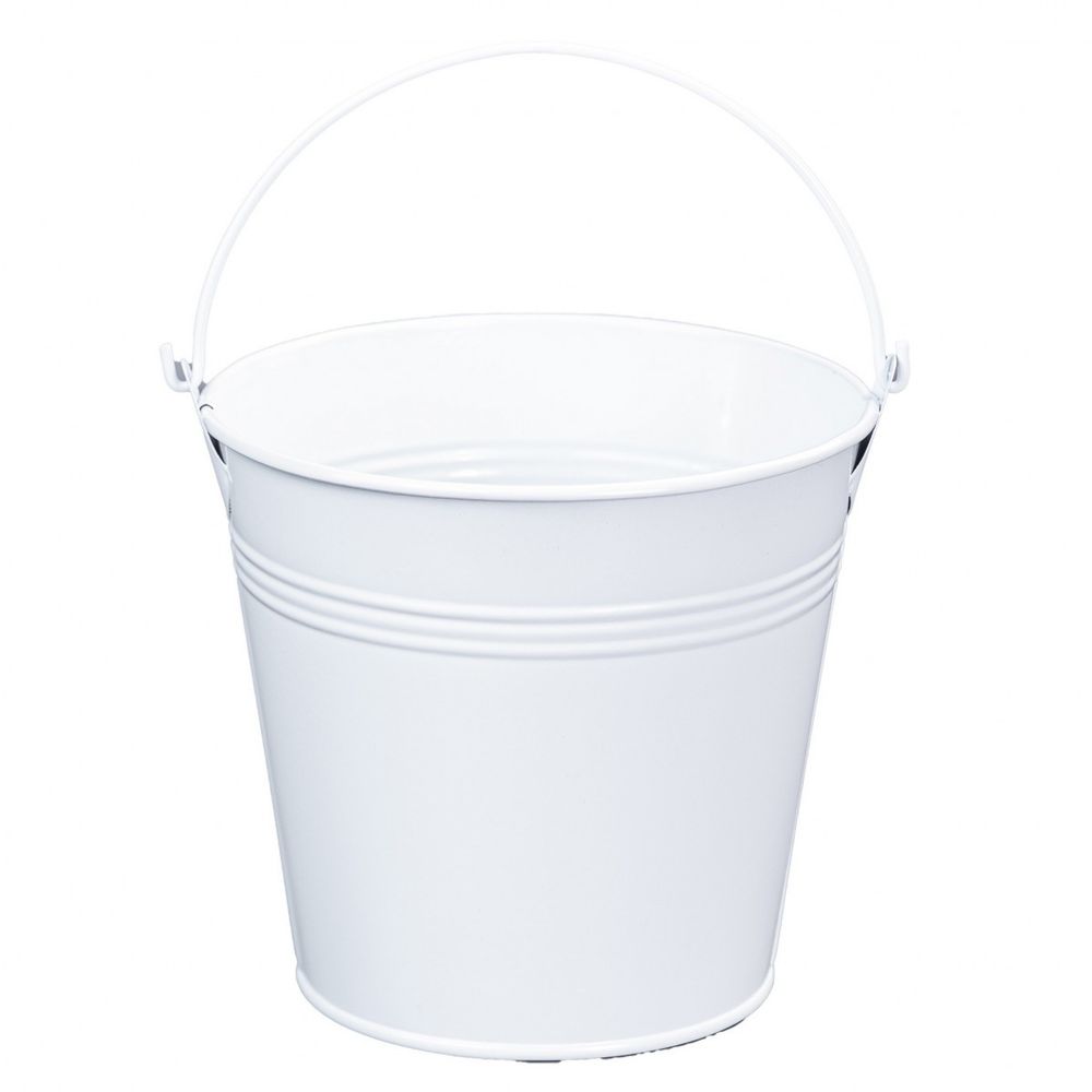 Вазон металлический "Ведро" D13*9,5*H12см (STG113) Белый