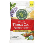 Traditional Medicinals, Organic Throat Coat®, сладкий апельсин и фенхель, 16 леденцов от кашля с ментолом