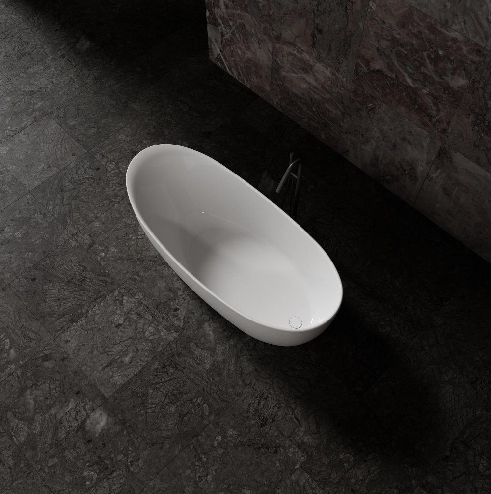 Ванна Solid Surface Vincea VBT-6S03MW, 1700*800*630, белый мат., слив-перелив в комплекте