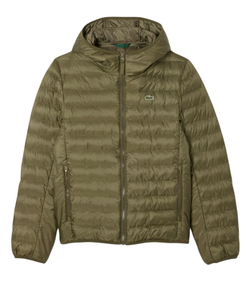Мужская теннисная куртка Lacoste Water-Repellent Quilted Puffed - khaki green