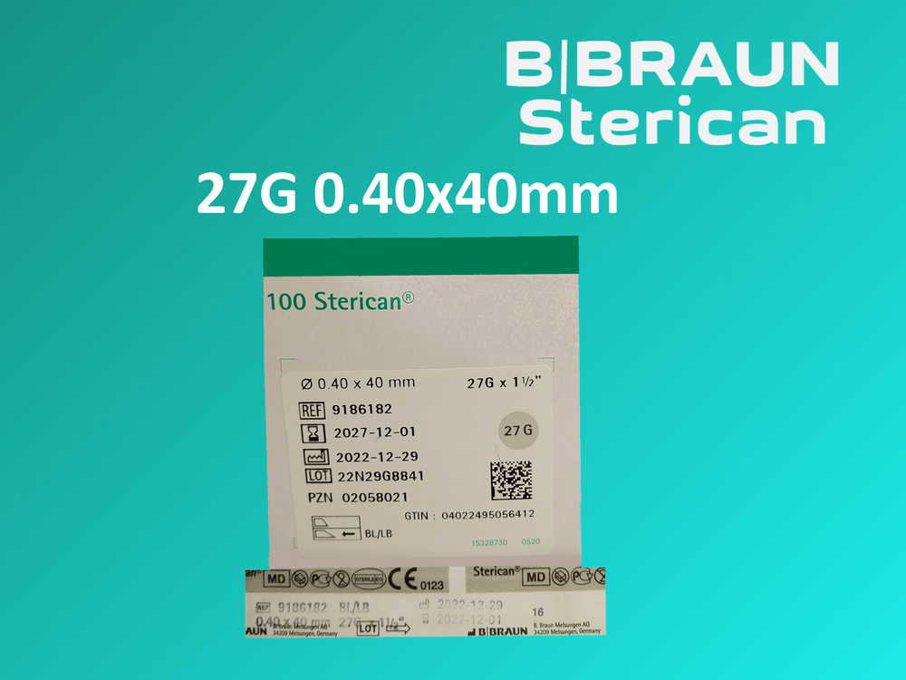 Игла инъекционная 27G (0,40х40мм) СТЕРИКАН (Sterican) уп.100шт B.Braun, Германия