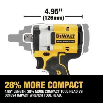 DEWALT Гайковерт аккумуляторный ударный DCF922NT 20B MAX , 3550 ударов в минуту,406/610 Нм.,Бесщеточный двигатель