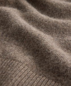 Oysho Джемпер с круглым вырезом из 100% кашемира, серо-коричневый