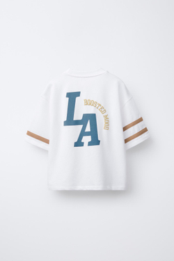 ZARA ФУТБОЛКА С НАДПИСЬЮ, ЭКРЮ