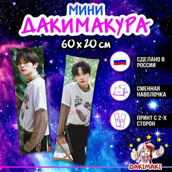 Мини дакимакура Ли Ноу из Стрей Кидс | Stray Kids арт. M1008, 60х20 см