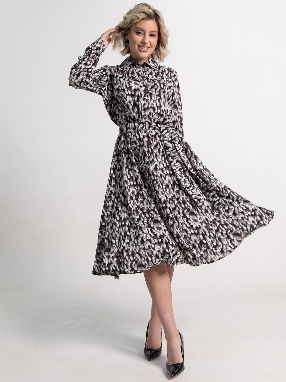 Платье Морена (серо-белое) П15010-45М LT Collection