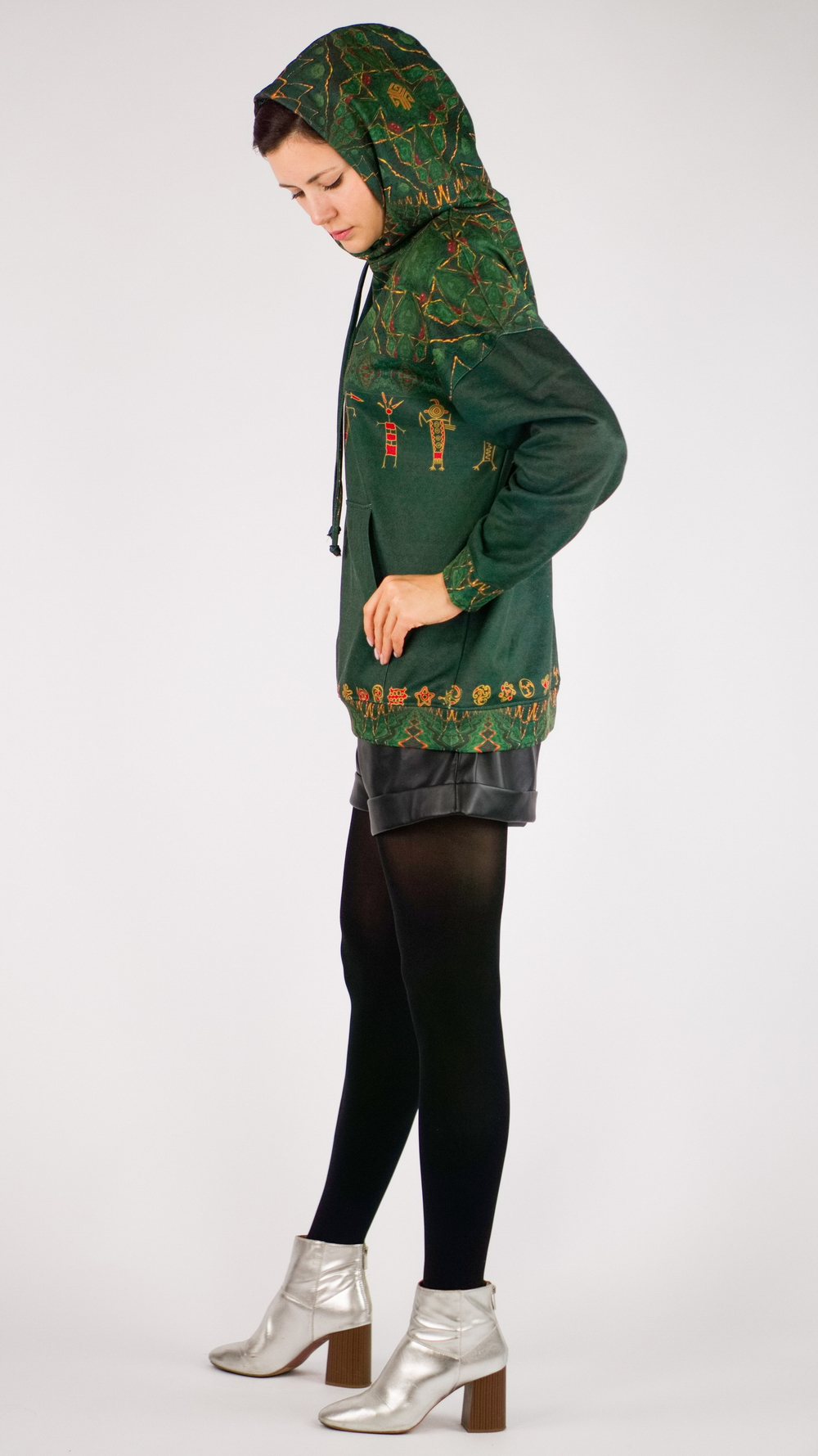 Худи «Петроглифы», принт по мотивам наскальных рисунков североамериканских индейцев