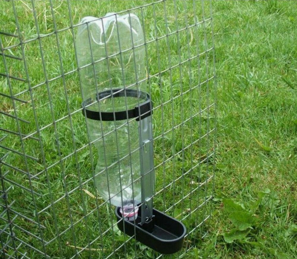 Поилка под бутылку из оцинкованной стали, кольцо пластик