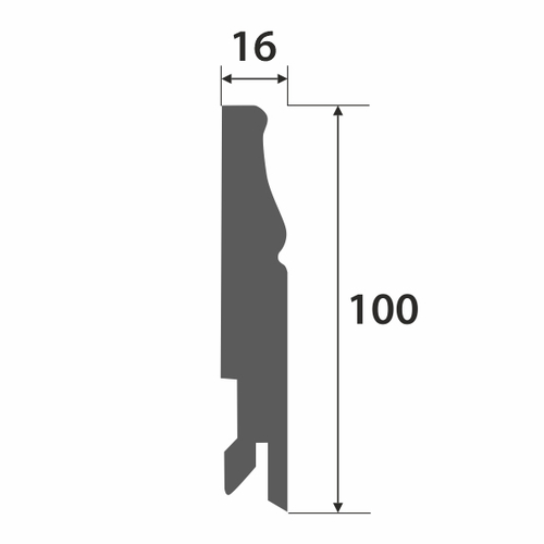 Плинтус МДФ ламинированный Лука Пл 100-2МДФ.2400.24016 белый 16x100х2400 мм