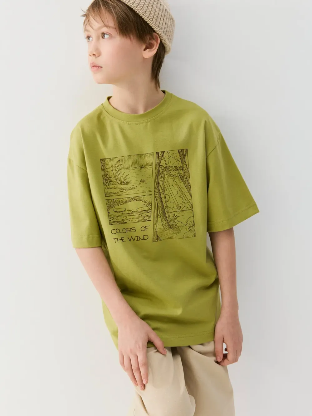 Футболка оверсайз "Бамбук" с принтом 7+