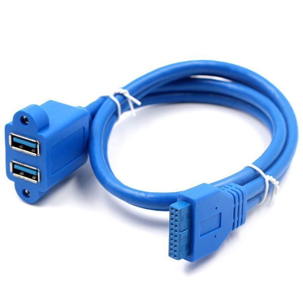 USB 3.0 (x2) - 20pin кабель внутренний встраиваемый 50 см объединённые гнёзда вертикально