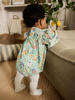 Платье-песочник и колготки в комплекте для девочек Next AN7-953, Светло-зеленый, Молочный