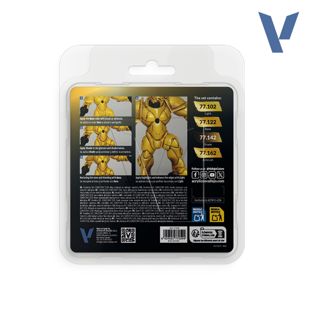 Vallejo True Metallic Metal - набор Radiant Yellow