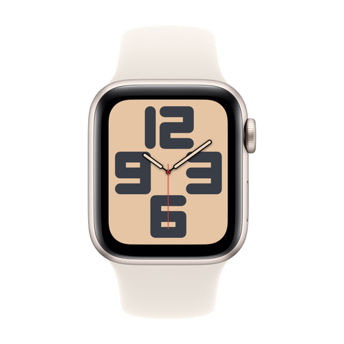 Apple Watch SE, 44 мм, алюминий цвета «Сияющая звезда», ремешок Sport Band цвета «Сияющая звезда» (2024)