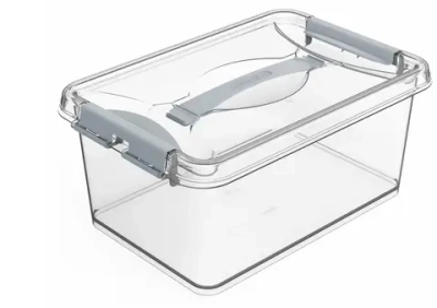 Контейнер для хранения с крышкой, ручкой и ручками-защелками «КЛИК», прозрачный, 11.6*15.*19.1см, 8л С273ПРО