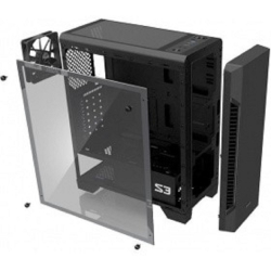 Zalman S3 черный без БП ATX  2xUSB2.0 1xUSB3.0 audio bott PSU