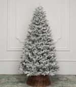 Заснеженная елка с гирляндой «Алтайская» холодный свет (Литая) 270 см / 2,7 м
