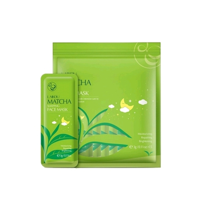 Маска ночная с экстрактом зеленого чая матча Laikou Matcha, 15шт/уп.