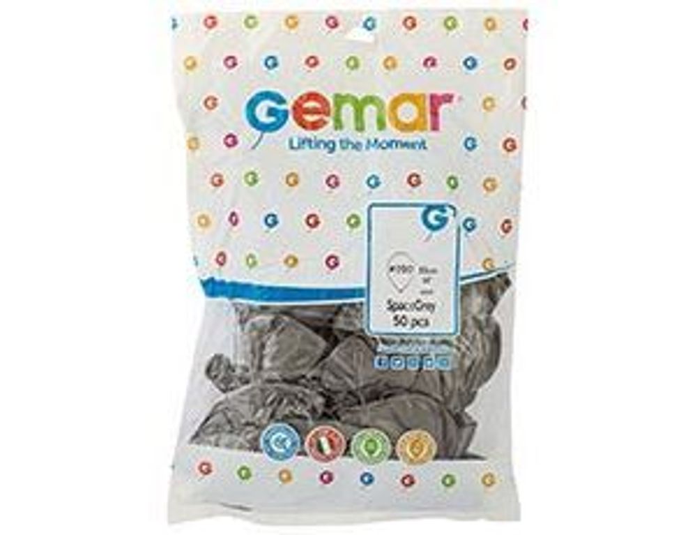 Шар (14"/36 см) Хром Space Grey (90) 50 шт.