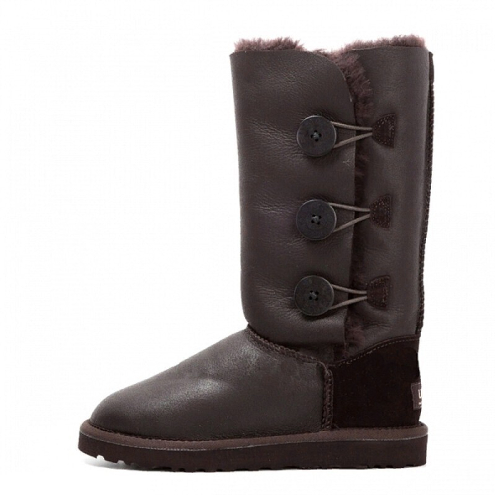 Угги Bailey Button Triplet Metallic Chocolate
