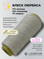 Пряжа для вязания LINSIEME 71% вискоза 22% полиамид 7% люрекс  (100 гр на конусе)