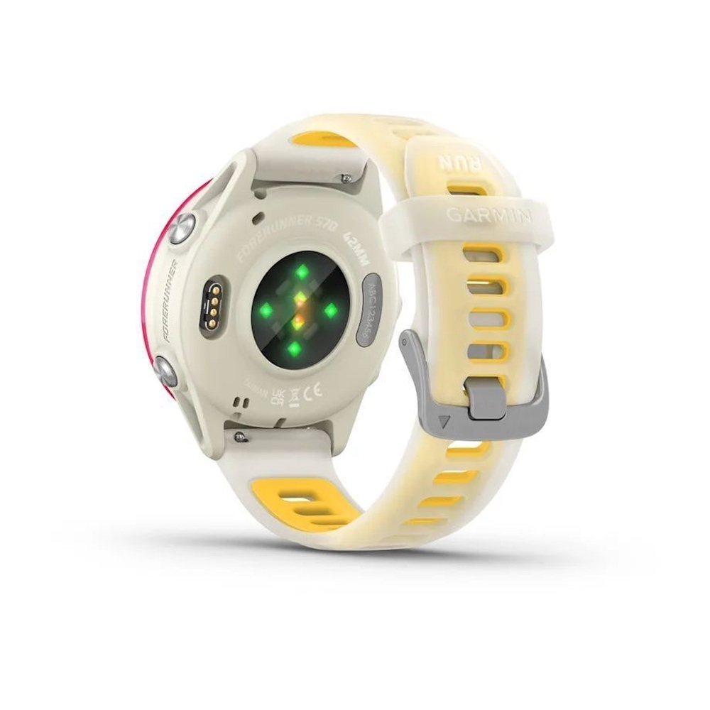 Смарт часы Garmin Forerunner 570 - 42 mm Raspberry Aluminum Translucent Bone / Mango