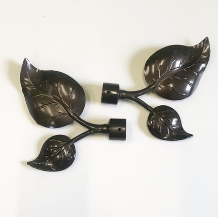 Наконечники "Вяз" кованых карнизов для штор d20 мм, цвет шоколад