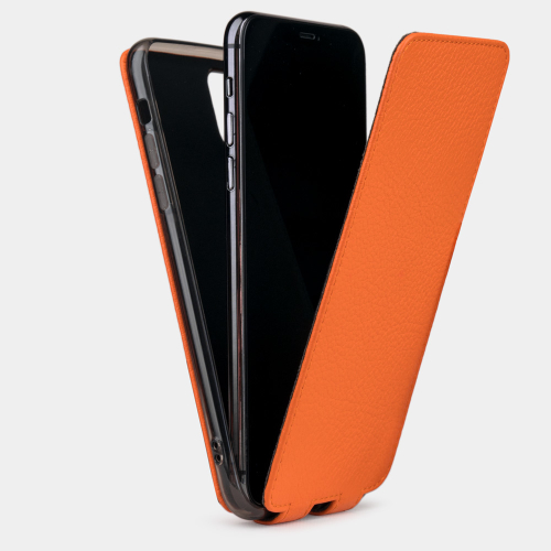 Чехол для iPhone 11 Pro из натуральной кожи теленка, оранжевого цвета