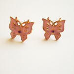Серьги-гвоздики набор из 3-х пар. Розовая бабочка