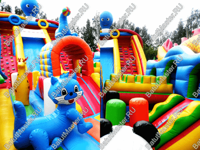 Коммерческий надувной батут "Осьминоги и драконы" 20*8*8 м