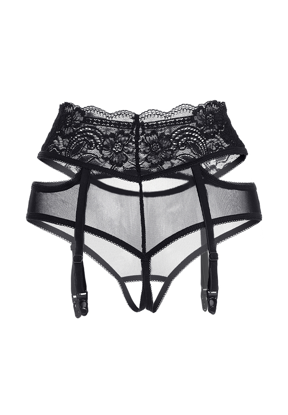 Эротические трусики-пояс c высокой посадкой Marianne черные (42-44)