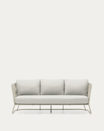 Уличный 3-местный диван Saconca из шнура и серой оцинкованной стали 189 см